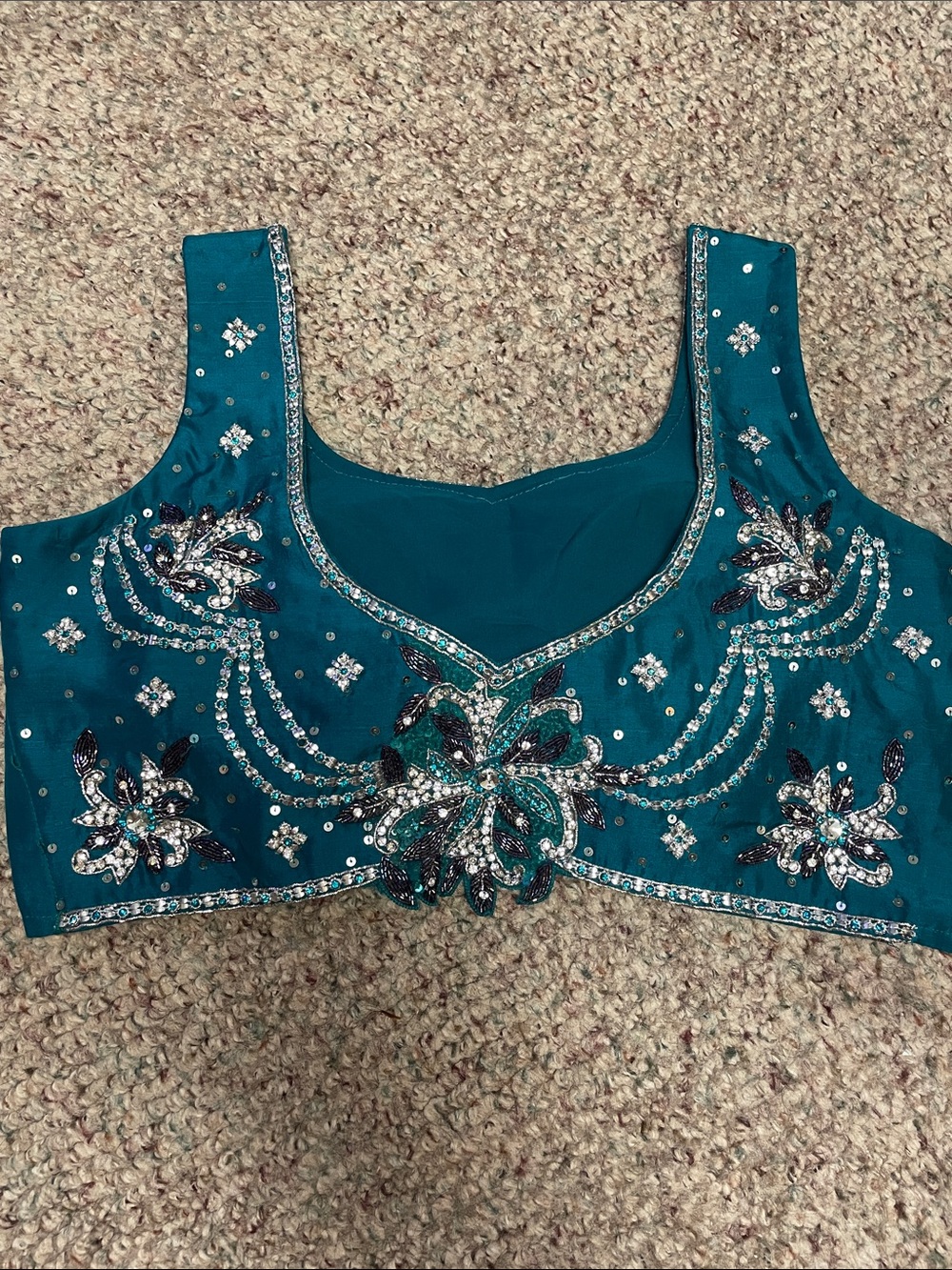 Vintage Jewel sequin beaded crop sleeveless silk top - stunning